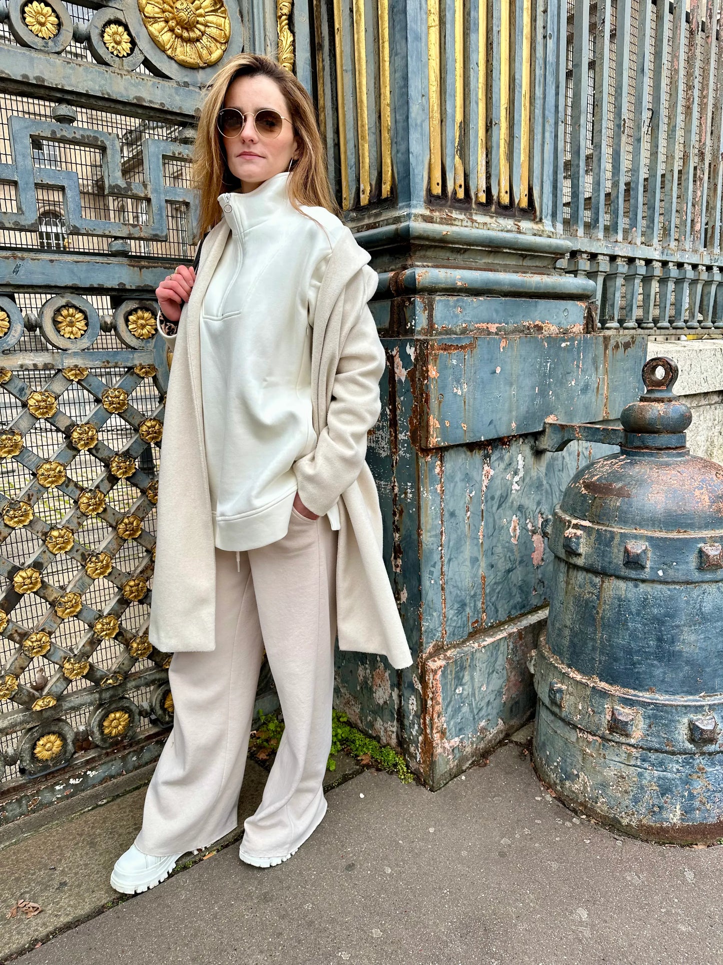 Sweat d'allaitement blanc cassé nuance lactée