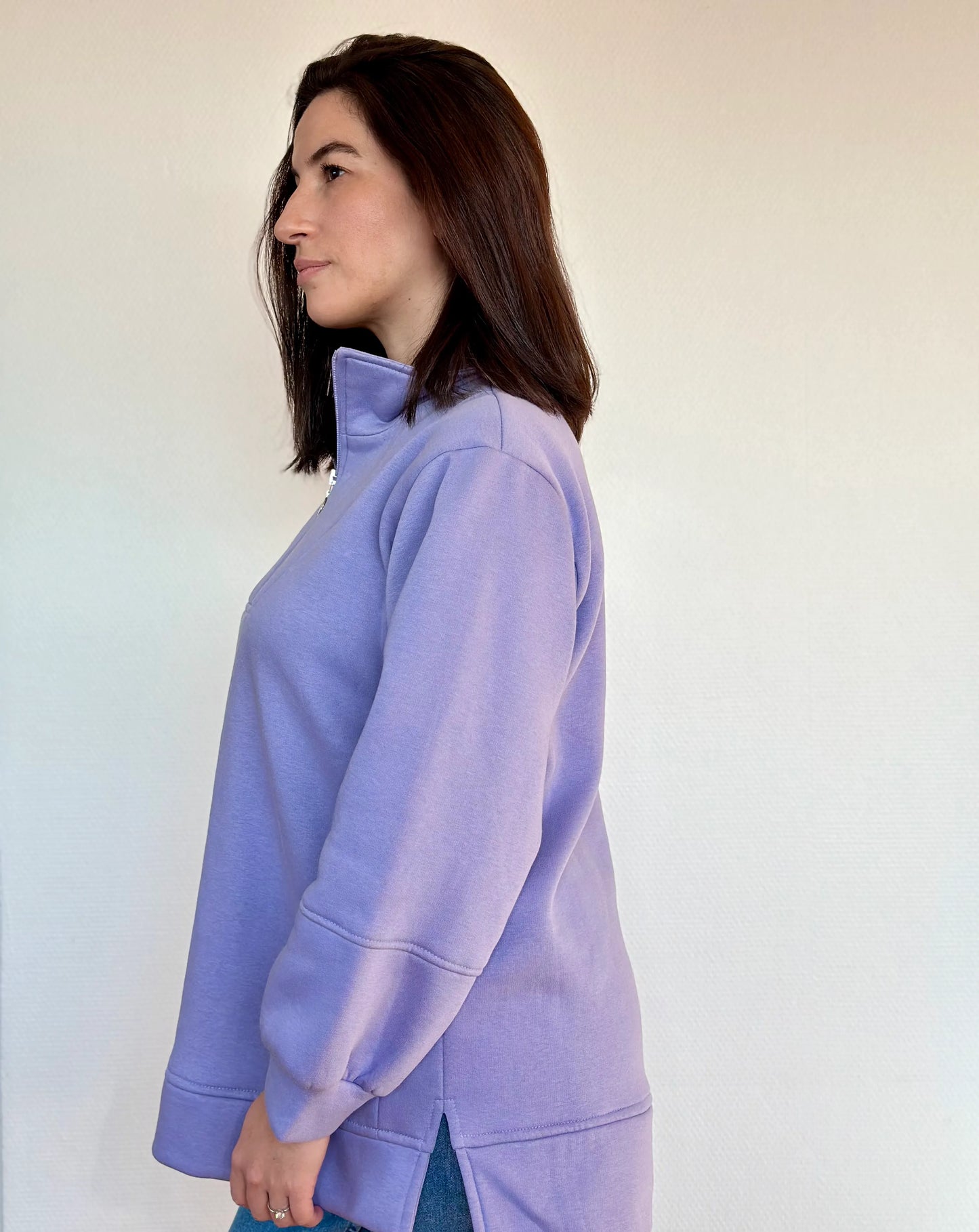 Sweat d'allaitement lilas nuance lactée