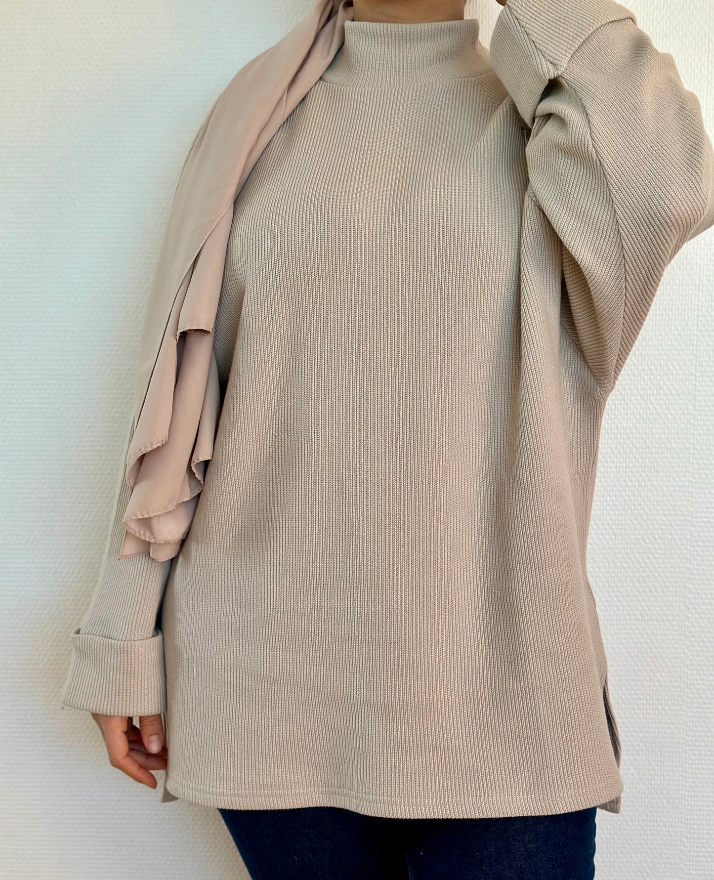 Pull d'allaitement nuance lactée