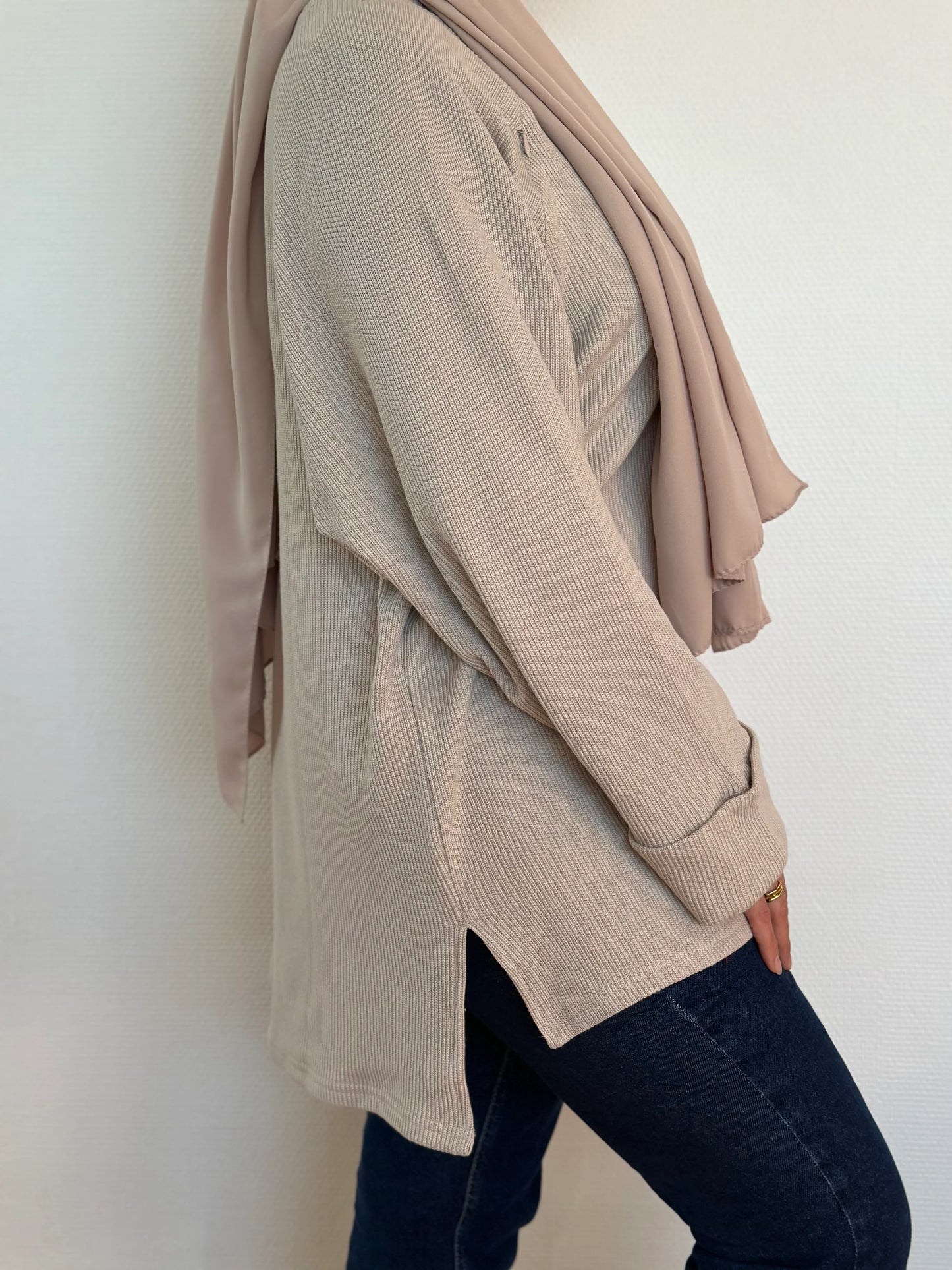 Pull pour allaiter couleur latté nuance lactée