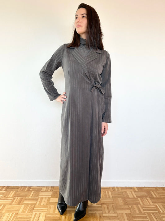 Robe d'allaitement nuance lactée grise anthracite à zip