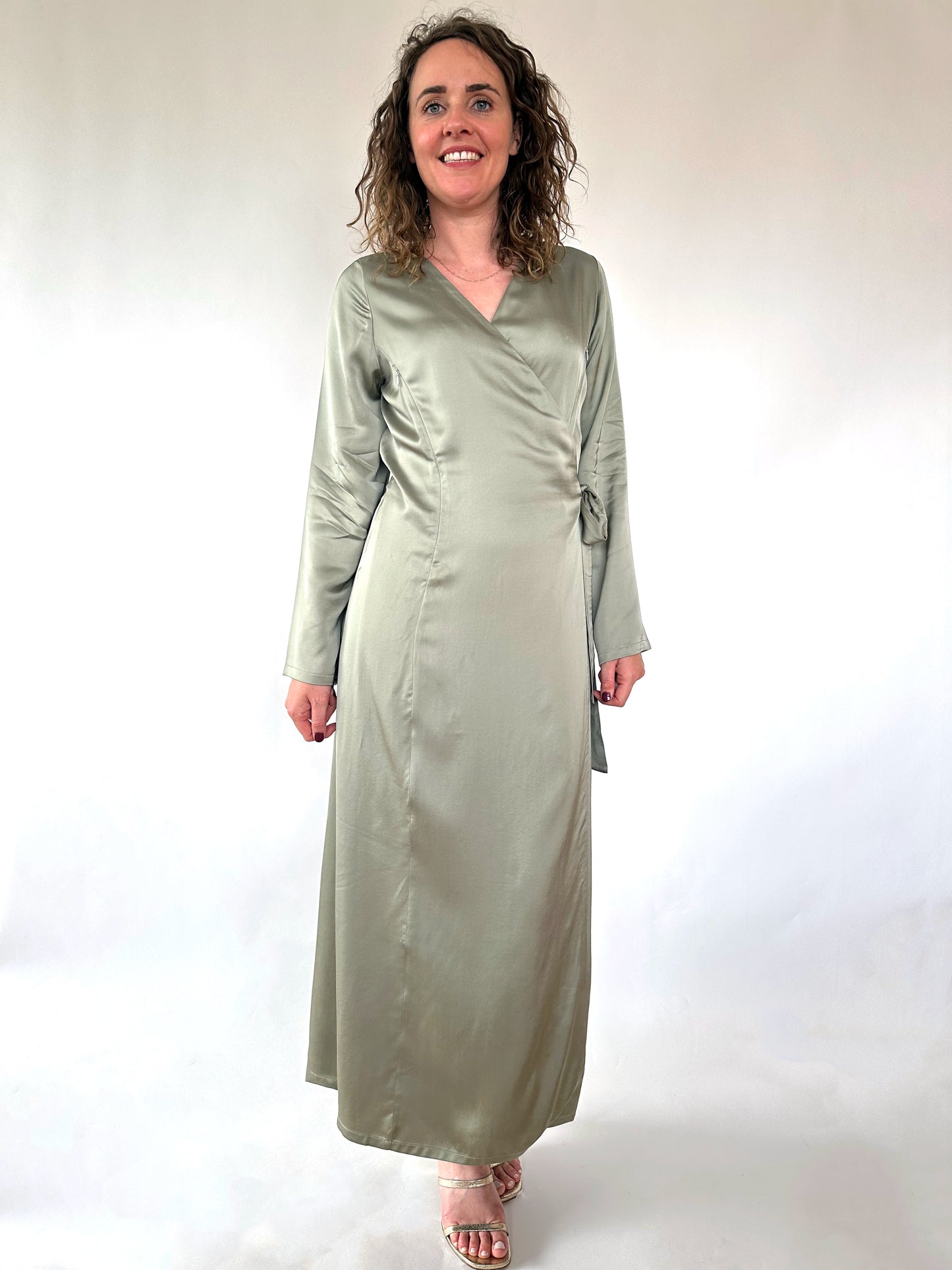 Robe allaitement zip satin cérémonie - Merveille