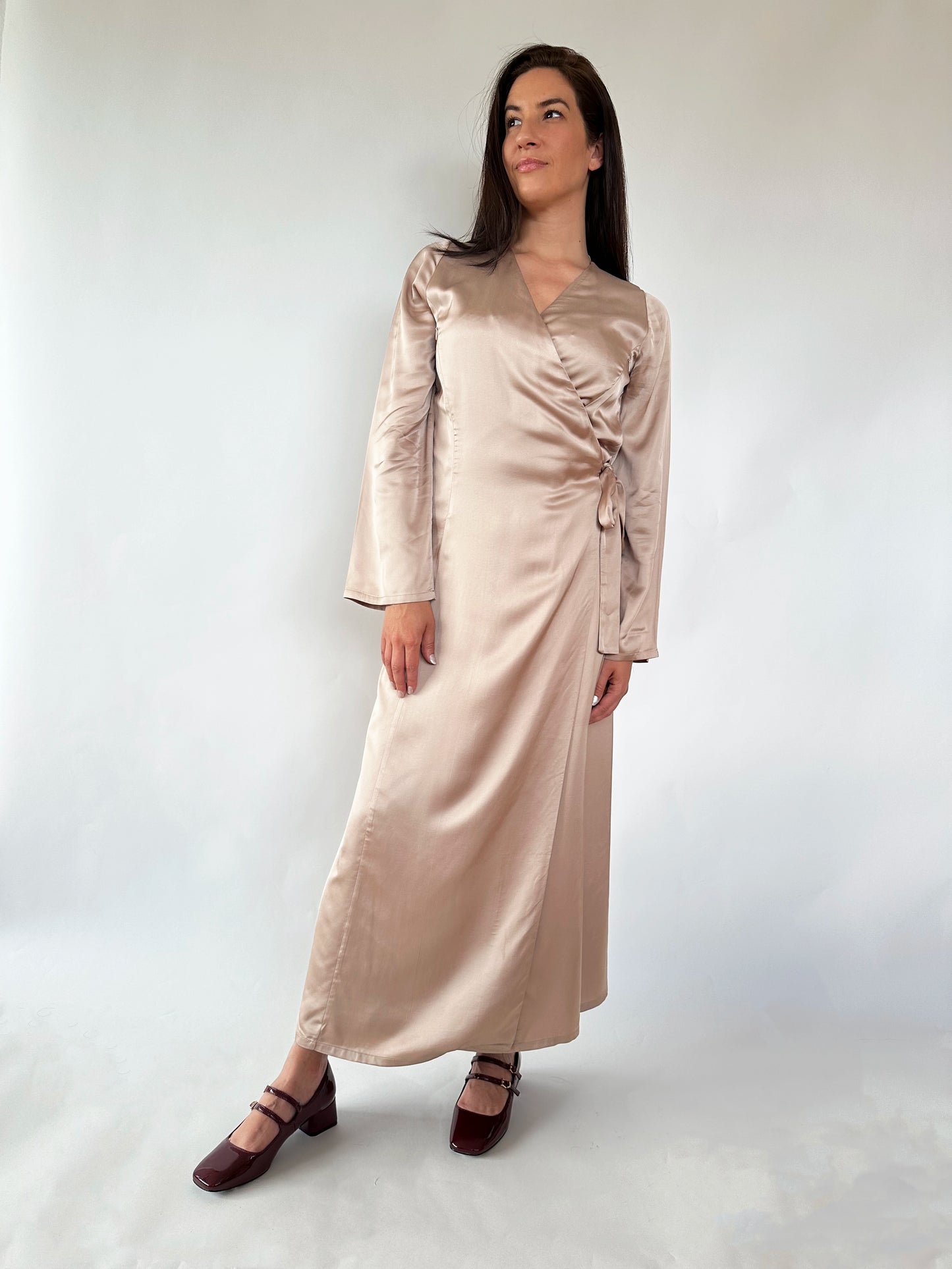 Robe allaitement zip satin cérémonie - Merveille